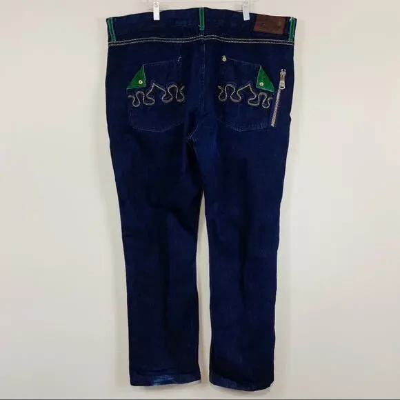 Crown Holder JeansVelvet Trimmed Sz 44